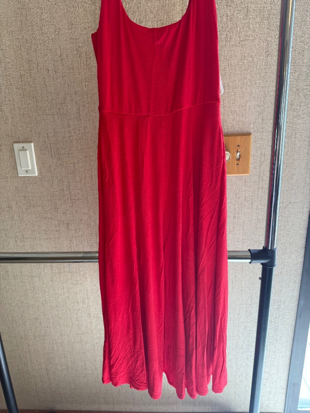 Red dress.